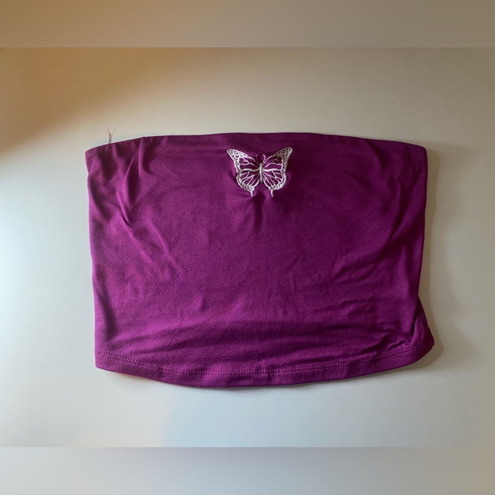 purple tube top
